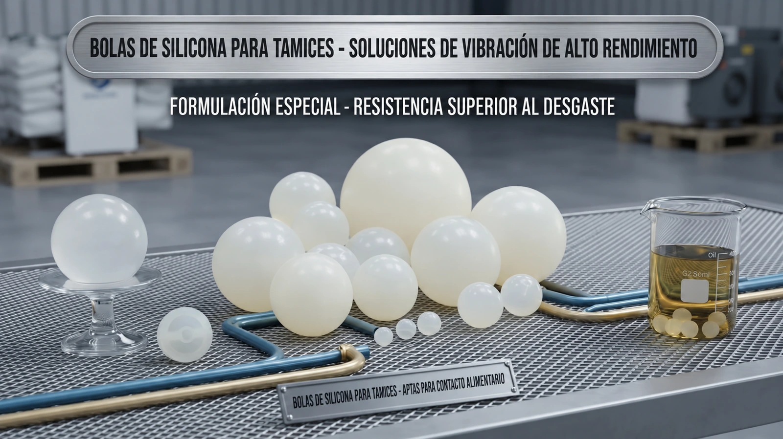 Bolas de silicona para limpieza de cribas — imagen del producto