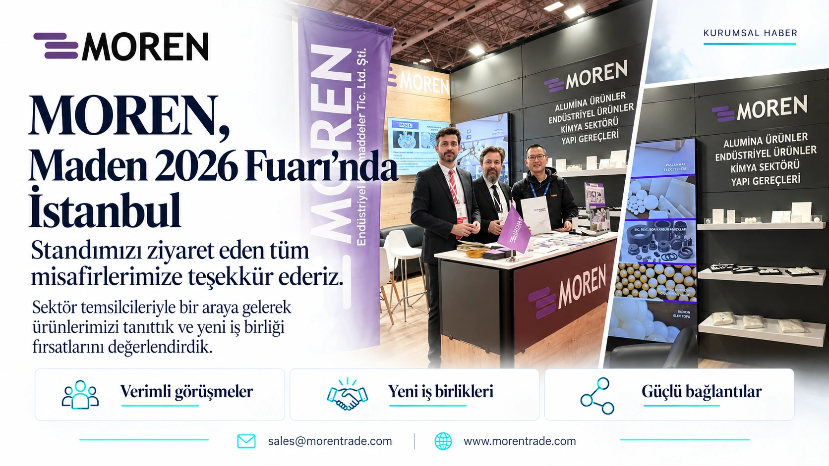 Maden 2026 İstanbul fuarı: standımızı ziyaret eden misafirlerimize teşekkür ederiz. Sektör temsilcileriyle ürünlerimizi ve yeni iş birliği fırsatlarını değerlendirdik.